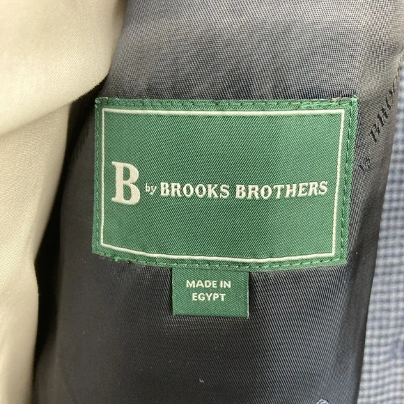 B by Brooks Brothers Mens Classic fit Sport Coat Blazer 40R Blue‎ Check F01172 - Picture 10 of 15
